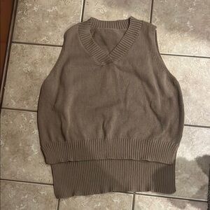 Oversized Khaki Sweater Vest